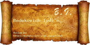 Bedekovich Iván névjegykártya